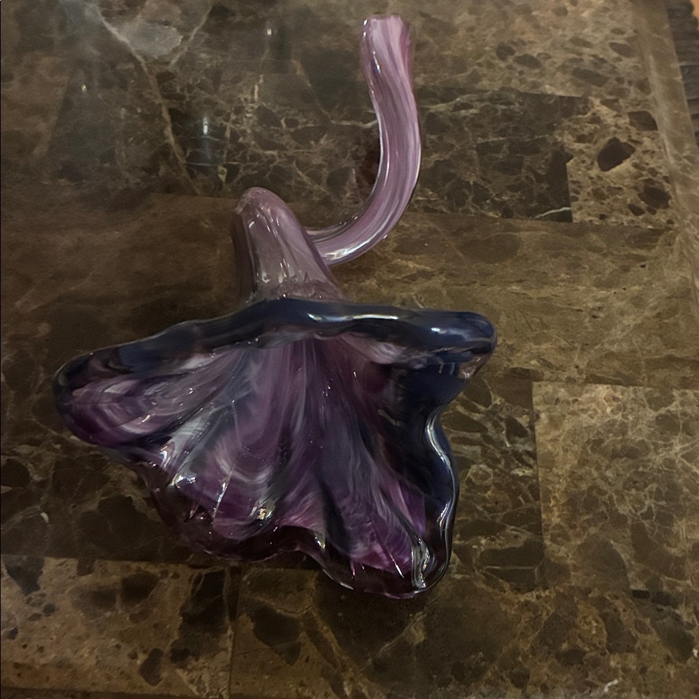 Elegant Purple Glass Flower Accent